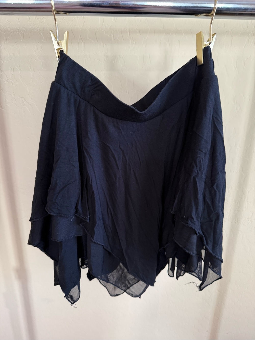Women's Black Layered Chiffon Skirt